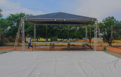 5m x 4m Triangular Roof Stage Without PA Wings Hire